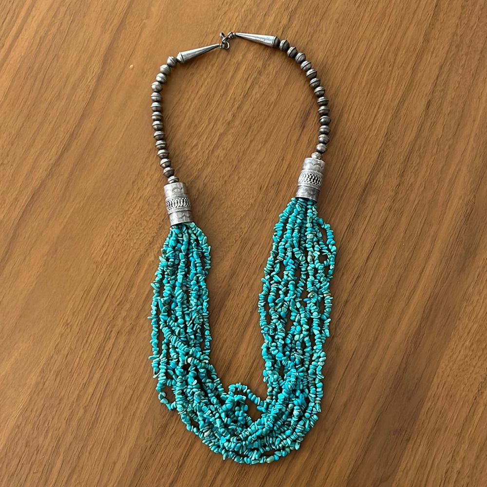 Sterling Silver and Turquoise multi-strand necklace